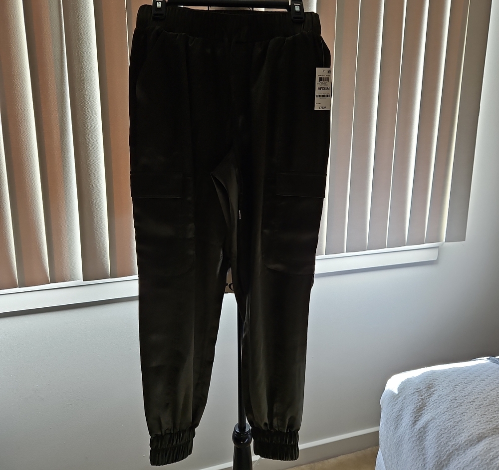 INC International Concepts Black Cargo-Style Joggers